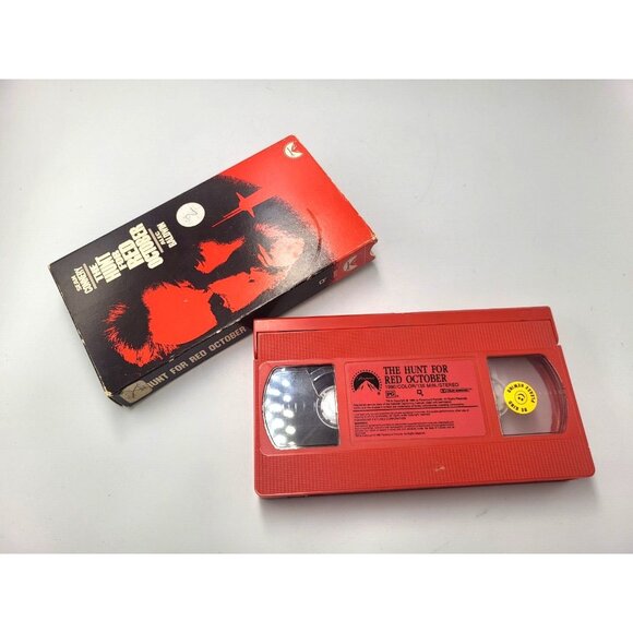 The Hunt for Red October VHS 1989 Red Tape Shell Alec Baldwin Sean Connery Rare - Picture 1 of 6
